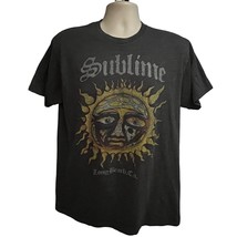 Sublime Long Beach Rock Band Music Gray Sun Graphic T-Shirt Large Cotton Stretch - £15.56 GBP