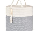 Woven Storage Basket Decorative Rope Basket Wooden Bead Decoration For B... - $43.99