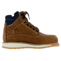 Mens Honey Brown Work Safety Boots Leather Laces Soft Toe Botas Trabajo - £48.70 GBP