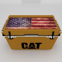 55 Quart Caterpillar Cat Hard Cooler With American Flag Lid Graphic,, 1 Count. - £367.20 GBP