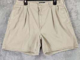 Polo by Ralph Lauren Shorts Mens 36 Beige Khaki Pleated Chino Casual Preppy - £18.67 GBP