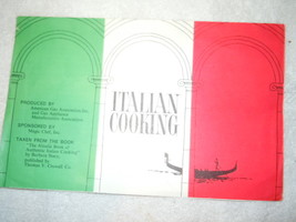 Vintage Magic Chef Italian Cooking Recipe Booklet   - $2.99