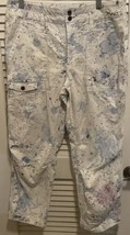 Anthropologie The Wanderer Paint Splatter Cargo Pants Jeans 30 P High Wa... - $29.00