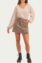 Sadie &amp; Sage - CRISS-CROSS Asymmetrical Corduroy Skirt - £26.86 GBP