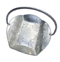 Vintage Farber Shlevin Hand Wrought Aluminum Basket 1704 Scalloped Edge ... - $13.99