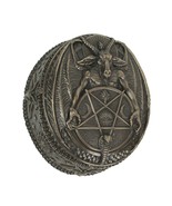 Baphomet With Inverted Pentagram Bronze Finished Round Trinket Box - £37.44 GBP
