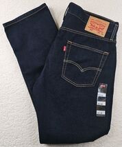 Levis 513 Slim Straight Mens 34x30 Jeans Blue Denim Dark Wash Stretch  - $44.54