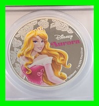 2015 Niue Disney Princess Aurora  1 oz Silver Proof Coin Sleeping Beauty - $188.09