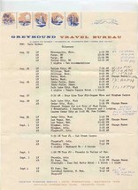 1950&#39;s Northland Greyhound Bus Lines Tour Documents Itinerary Map  - £14.19 GBP