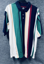 VTG Dockers Levis Shirt Mens 2XL (XXL) Multicolor Striped Cotton SS Polo Button - £20.88 GBP