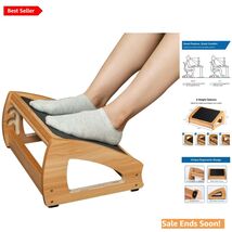 Large Anti-Slip Wooden Office Footrest - Ergonomic Relief &amp; Adjustable H... - $81.13