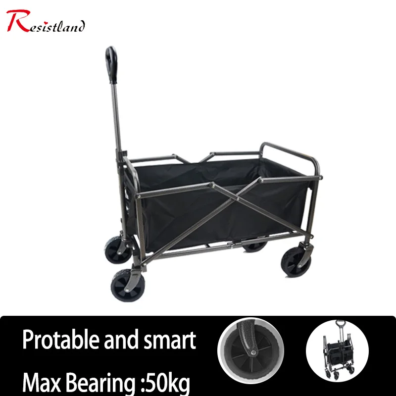  Light Wagon Folding Cart Portable Foldable 50L  Capacity Multifunction Cart - £193.00 GBP