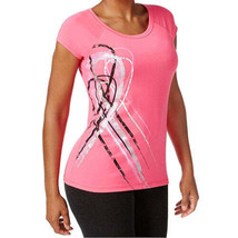 allbrand365 designer Womens Activewear Graphic Printed T-Shirt Molten Pink S - $27.60