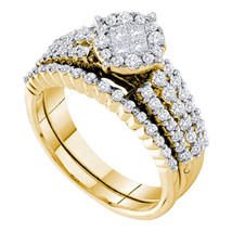 14kt Yellow Gold Princess Diamond Bridal Wedding Engagement Ring Set 1-1/5 Ctw - £1,517.97 GBP
