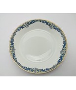 Vtg Hutschenreuther Selb Bavaria Salad Bowl 7.5” Blue Scroll Leaves Yell... - $21.73