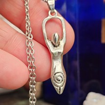 Goddess Pendant Necklace 18&quot; Chain Spiral Goddess Diana Gaia Spiritual Jewellery - £5.96 GBP