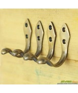 2.36&quot; Set of 4 Vintage Retro Art Nouveau Solid Brass Coat Hat Wall Mount... - $41.02 CAD