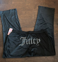 Juicy Couture Womens Velour Pants With Logo In Back Black New sz L Y2K - £23.58 GBP