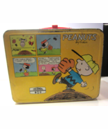 Vintage 1965 Charlie Brown Yellow Peanuts Metal Lunch Box - No Thermos - $30.70
