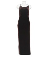 VTG Jessica McClintock Beaded Seqinned Top Brown Velvet Long Dress Wm&#39;s ... - $134.99