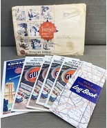 Vintage 1950s GULF Gas Station Road Maps – Lot of 6 Travel Ephemera USA - $37.68 CAD