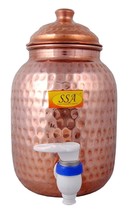 Hammered Copper Water Dispenser 2 Litre Matka Container Pot - £72.96 GBP