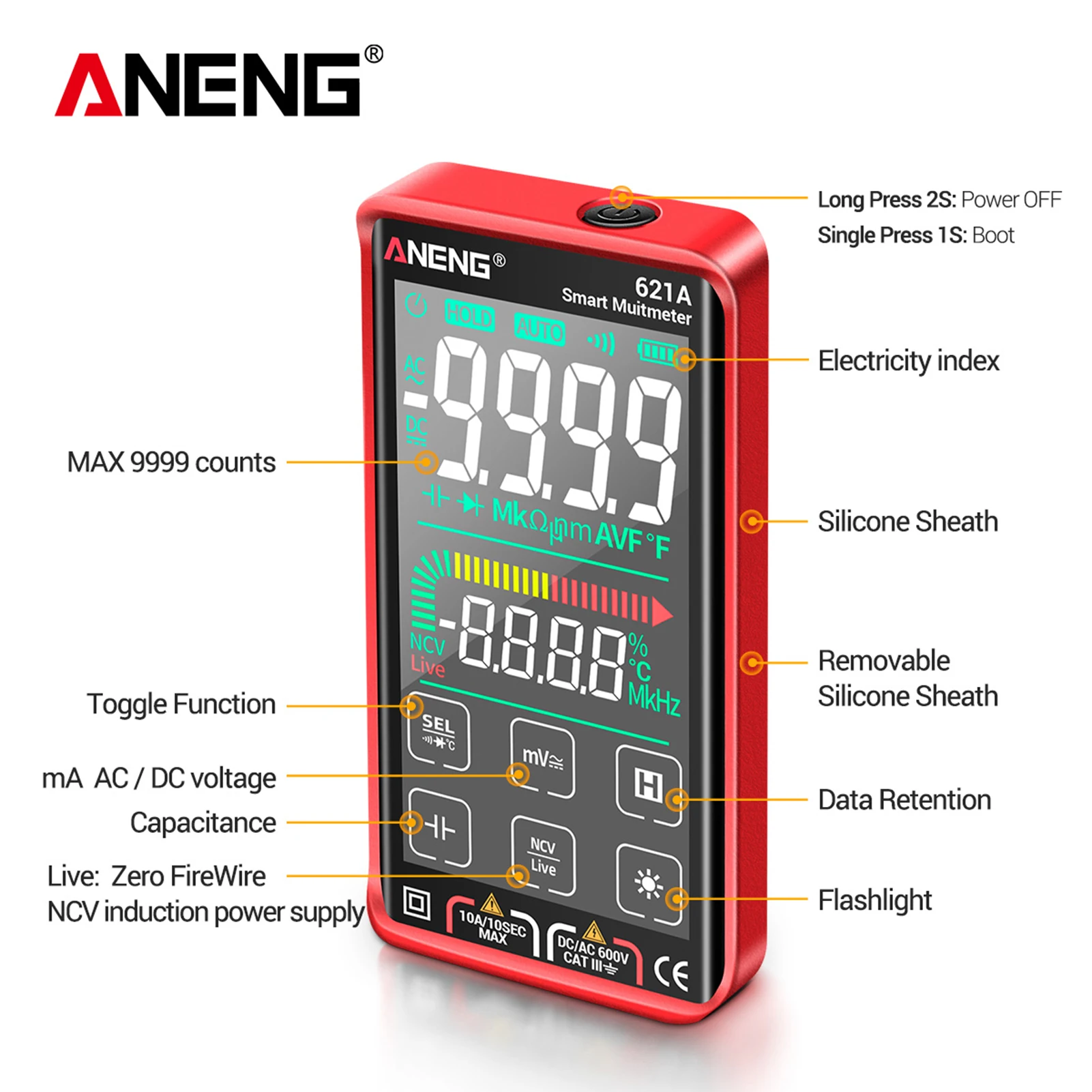 Sporting ANENG 621A Aligent Digital Multimeter Touch Screen 9999 Counts Auto Ran - £44.77 GBP