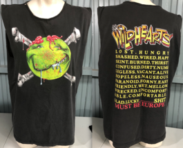 Wildhearts Green Smiley Must Be Europe 2-Sided VTG XL Beat Up Cut Tour T-Shirt - £60.72 GBP