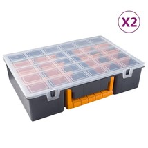 vidaXL Assorted Storage Boxes (2-Pack), PP, Removable Dividers for Organizing - $86.99