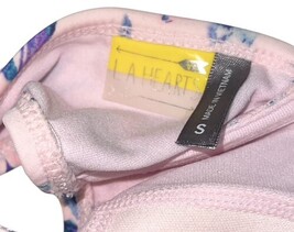 LA Hearts Bikini Top Small Pink Floral Fringe Strappy Boho Swim image 6