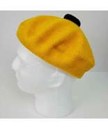 Vintage Basque Mens Yellow Wool Beret Small Medium - $19.11 CAD