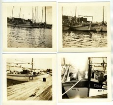 4 Tarpon Springs Florida Sponge Boat Black &amp; White Photos 1930 - £21.76 GBP