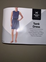 Members Mark Tank Dress Women’s SM Gray Elastic Drawstring Two Pockets - £5.36 GBP