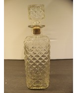 Vintage Brandy Liquor Decanter Diamond Quilted Glass Mouquin - $31.48