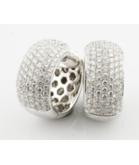 Wunderschöne 18K Weißgold Runde Pave Diamant Creolen Ohrringe TCW Ca. 2,... - $6,233.76