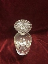 Heavy base glass crystal decanter thick stopper clear 10 INCH  container... - £50.64 GBP