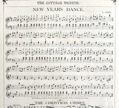 C1870s New Years Dance Christmas Victorian Sheet Music Cottage Hearth DWEE4 - £19.86 GBP