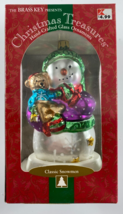 The Brass Key Christmas Treasures Hand Crafted Glass Ornament Classic Snowman - £15.53 GBP