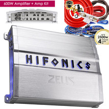 HIFONICS ZEUS ZG-600.4 600W 4 CHANNEL AUDIO AMPLIFIER CLASS A/B + 4-CH A... - £153.18 GBP