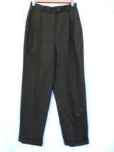 LRL Ralph Lauren Vintage 4 Petite Olive Wool Cuffed High Waist Pants Trousers 4P - £26.51 GBP