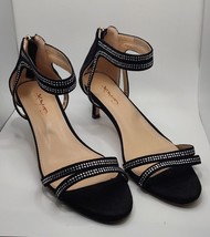 WOMENS XYD Open Toe Strappy Rhinestone Shoes Low Heel Ankle Strap Size 9... - $20.00