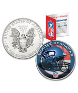 SEATTLE SEAHAWKS 1 Oz American Silver Eagle $1 US Coin Colorized NFL LIC... - $84.11