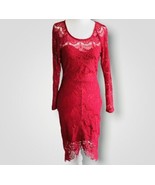NEW Soieblu Nordstrom Women’s RED CROCHET LACE eyelash trim Cocktail DRE... - $35.05 CAD