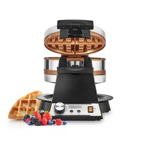 CRUX Double Rotating Belgian Waffle Maker with Nonstick Copper Plates for Easy F - £131.31 GBP