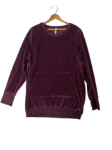 FABLETICS Womens Sweatshirt LIANE Velvet Pullover Long Sleeve Dark Maroon Size L - £9.82 GBP