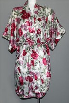 VTG Intimate Fantasy Shabby Floral Roses Satiny Belted Robe &amp; Nightgown ... - $36.99