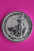 2024 Great Britain 20 Pence 1/10 th Ounce Britannia .999 Silver Authenti... - $418.61 MXN
