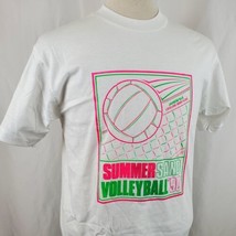 Vintage Summer Sand Volleyball &#39;90 T-Shirt Large Single Stitch Deadstock 90s - £23.59 GBP