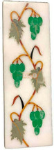 12&quot;x4&quot; White Wall Flooring Tile Malachite Grapes Inlay Design Columbus Gift Deco - £112.82 GBP