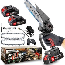 Portable Handheld Chainsaw For Tree Pruning, 6 Inch Cordless Battery Powered, - £38.84 GBP